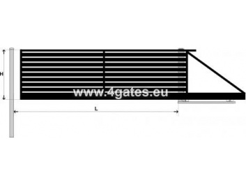 Sliding gate LUX HORIZONTAL WOODEN with built-in automatics