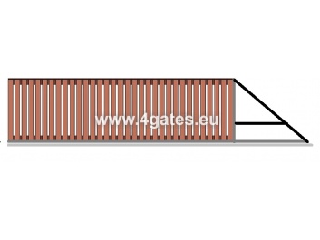 Sliding gate LUX VERTICAL WOODEN with built-in automatics